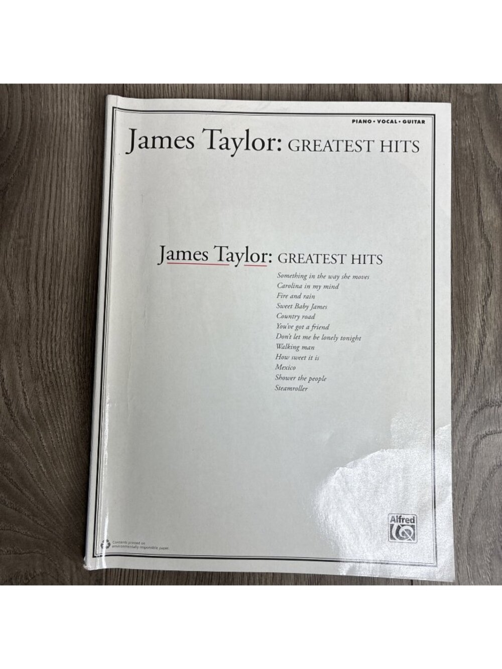 James Taylor Greatest Hits Piano Vocal Guitar Sheet Music Songbook PVG Vintage